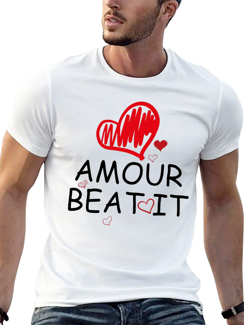 Amour Beat It T-Shirt Love Design Tee