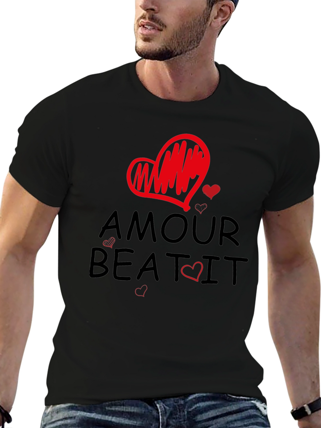 Amour Beat It T-Shirt Love Design Tee