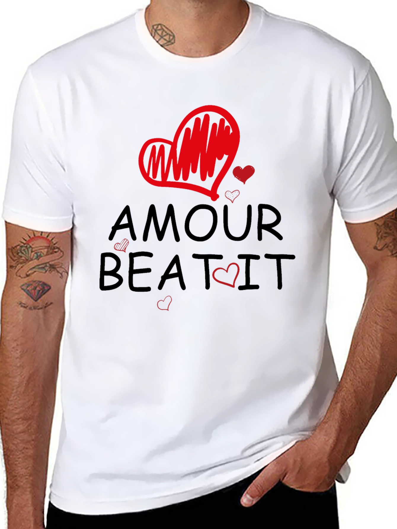 Amour Beat It T-Shirt Love Design Tee