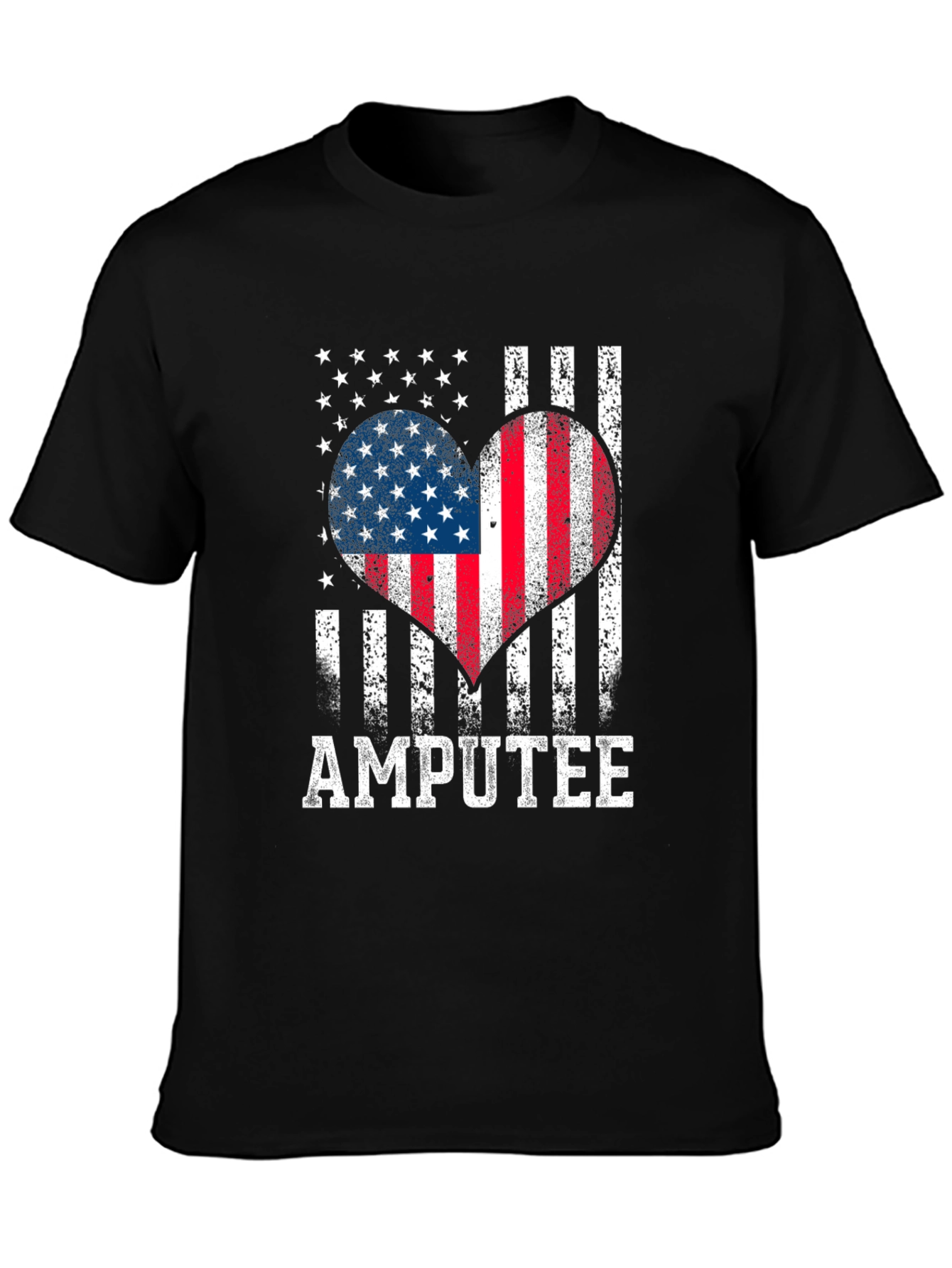 Amputee USA Flag Heart Graphic Tee