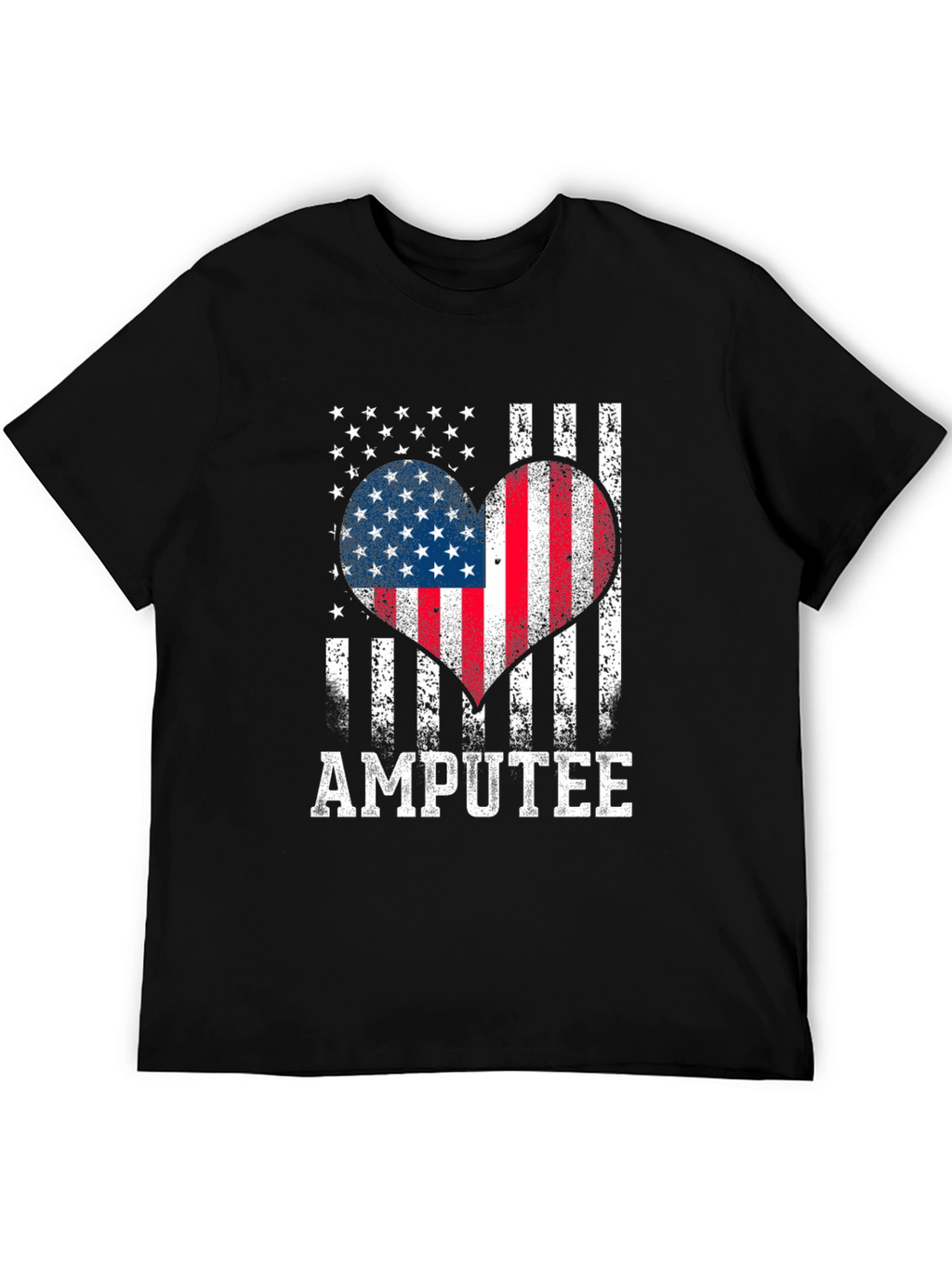 Amputee USA Flag Heart Graphic Tee