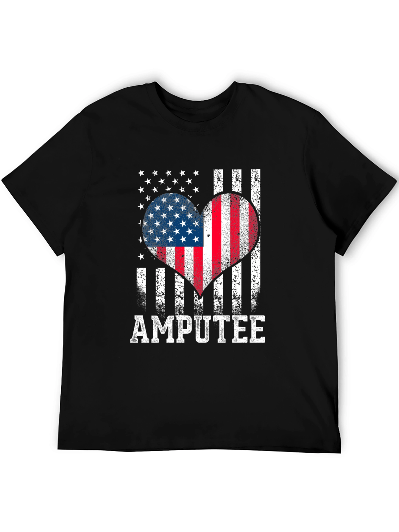 Amputee USA Flag Heart Graphic Tee