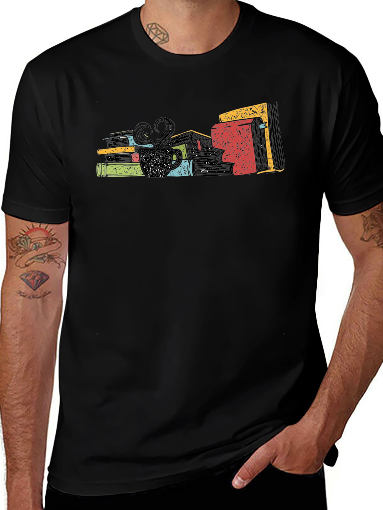 Book Lover T-Shirt: Books & Coffee Graphic Tee