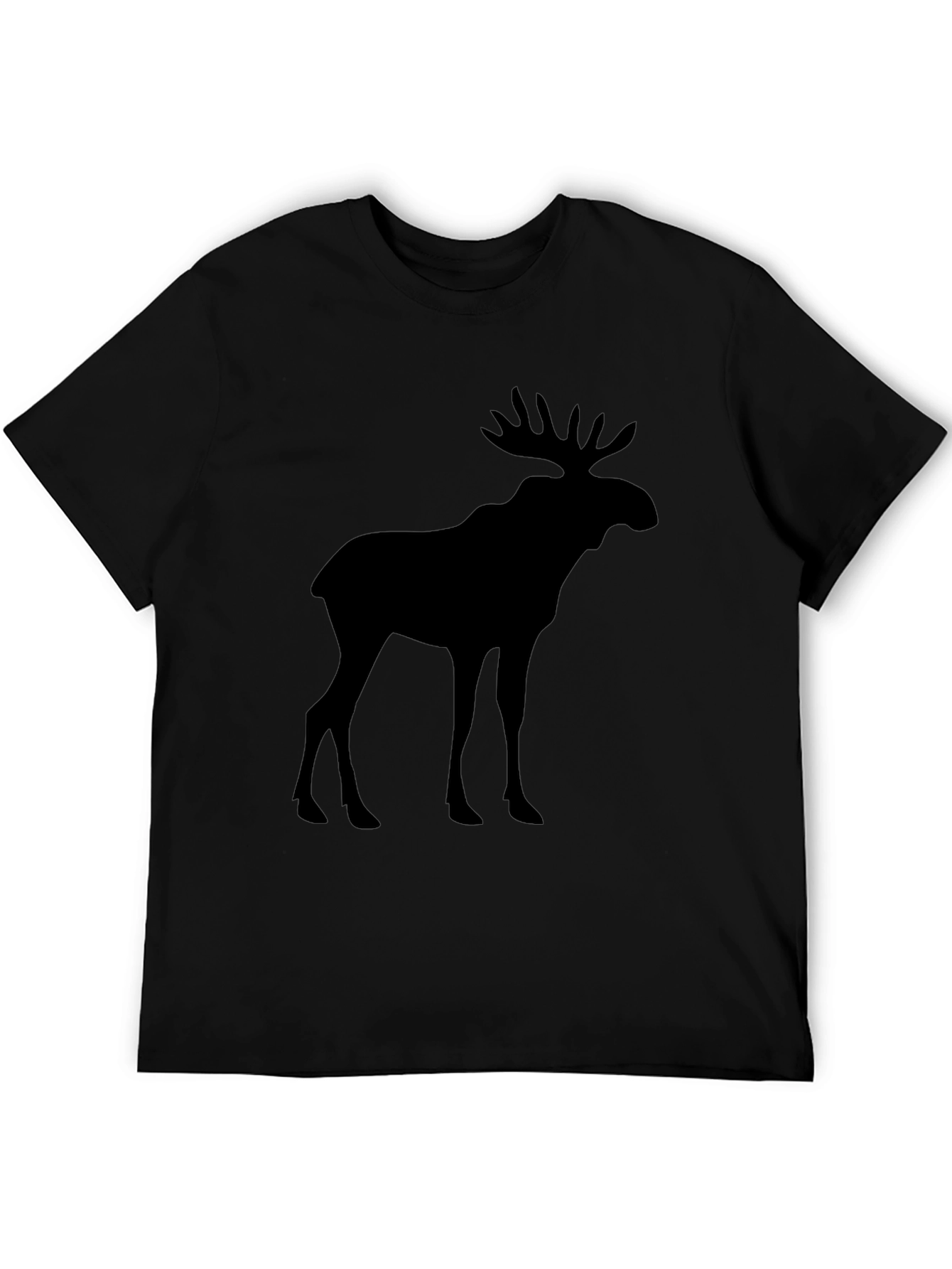 Moose Silhouette Graphic Tee - Black