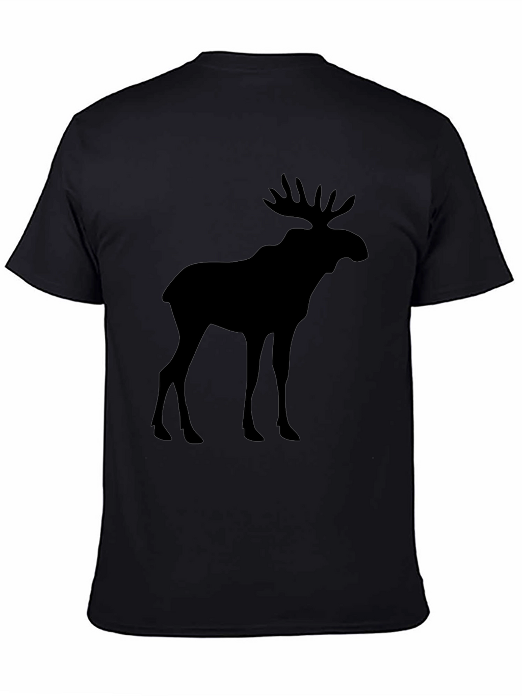 Moose Silhouette Graphic Tee - Black