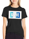 Brave Graphic Print Black T-Shirt