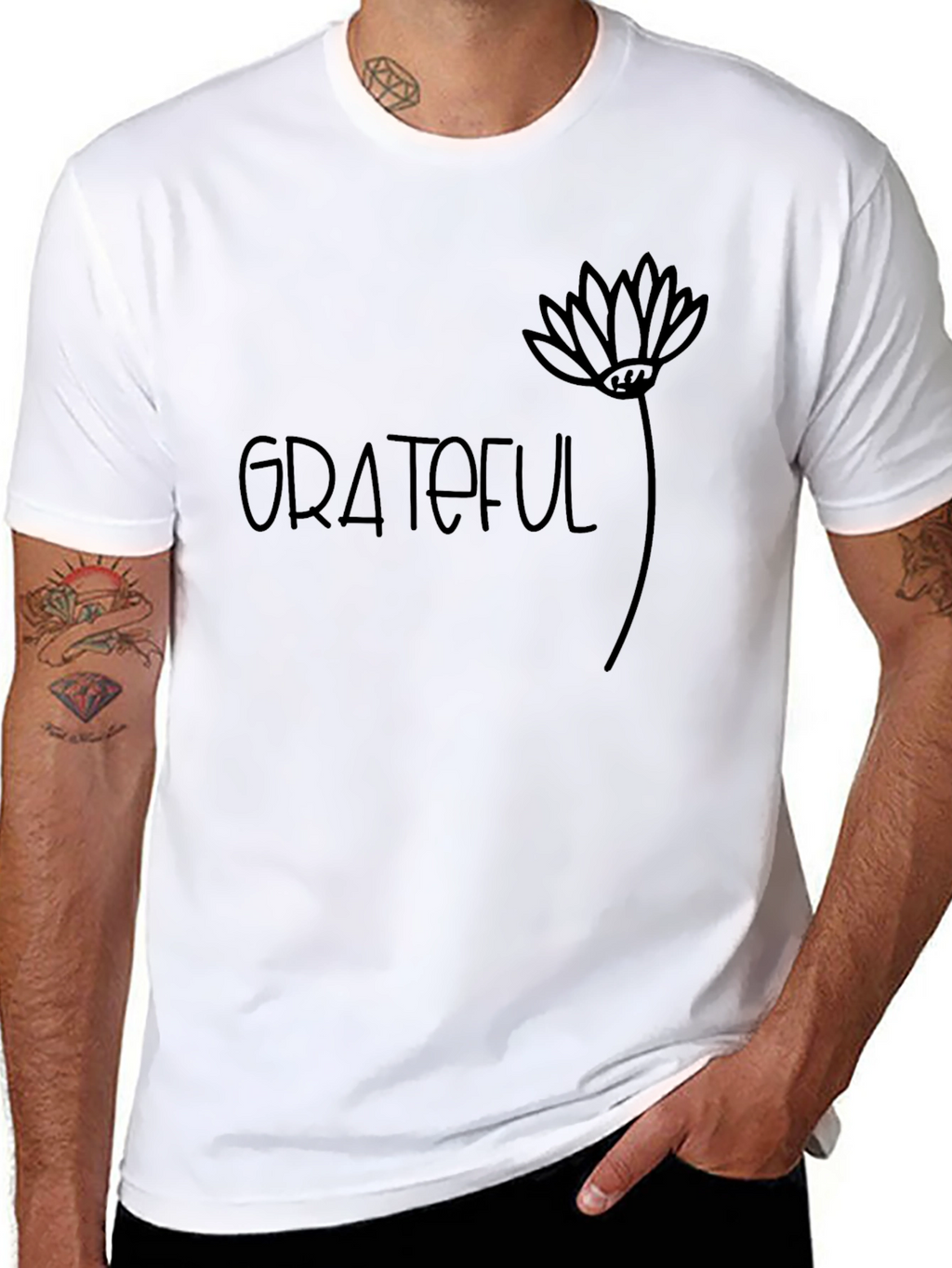 Grateful Graphic Tee - Black Casual Shirt
