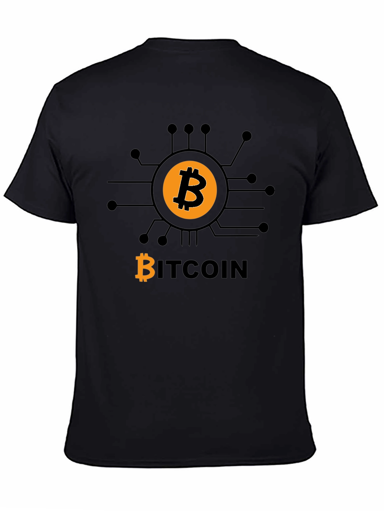 Bitcoin Tech Circuit Black T-Shirt - Crypto Currency Tee