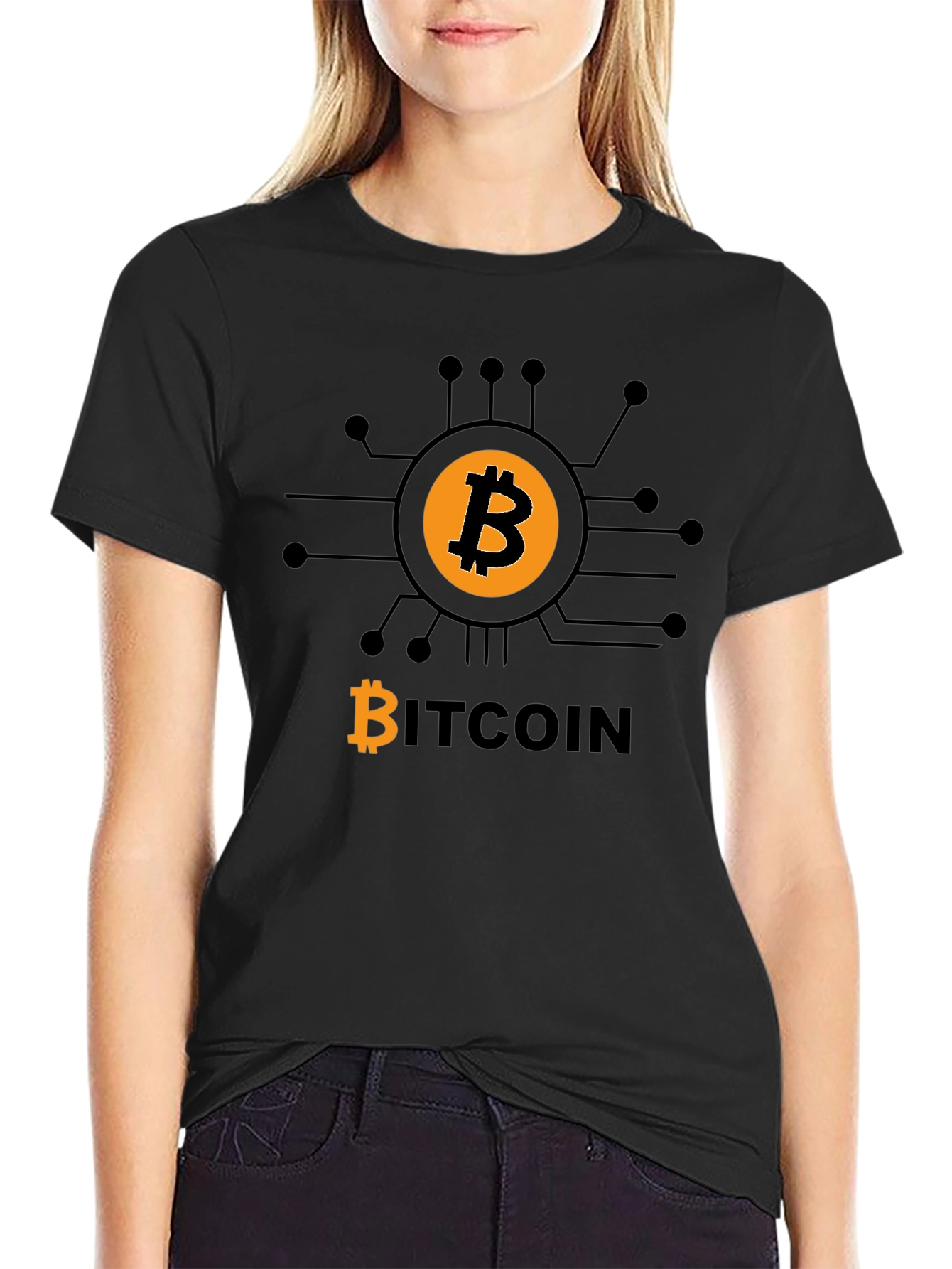 Bitcoin Tech Circuit Black T-Shirt - Crypto Currency Tee