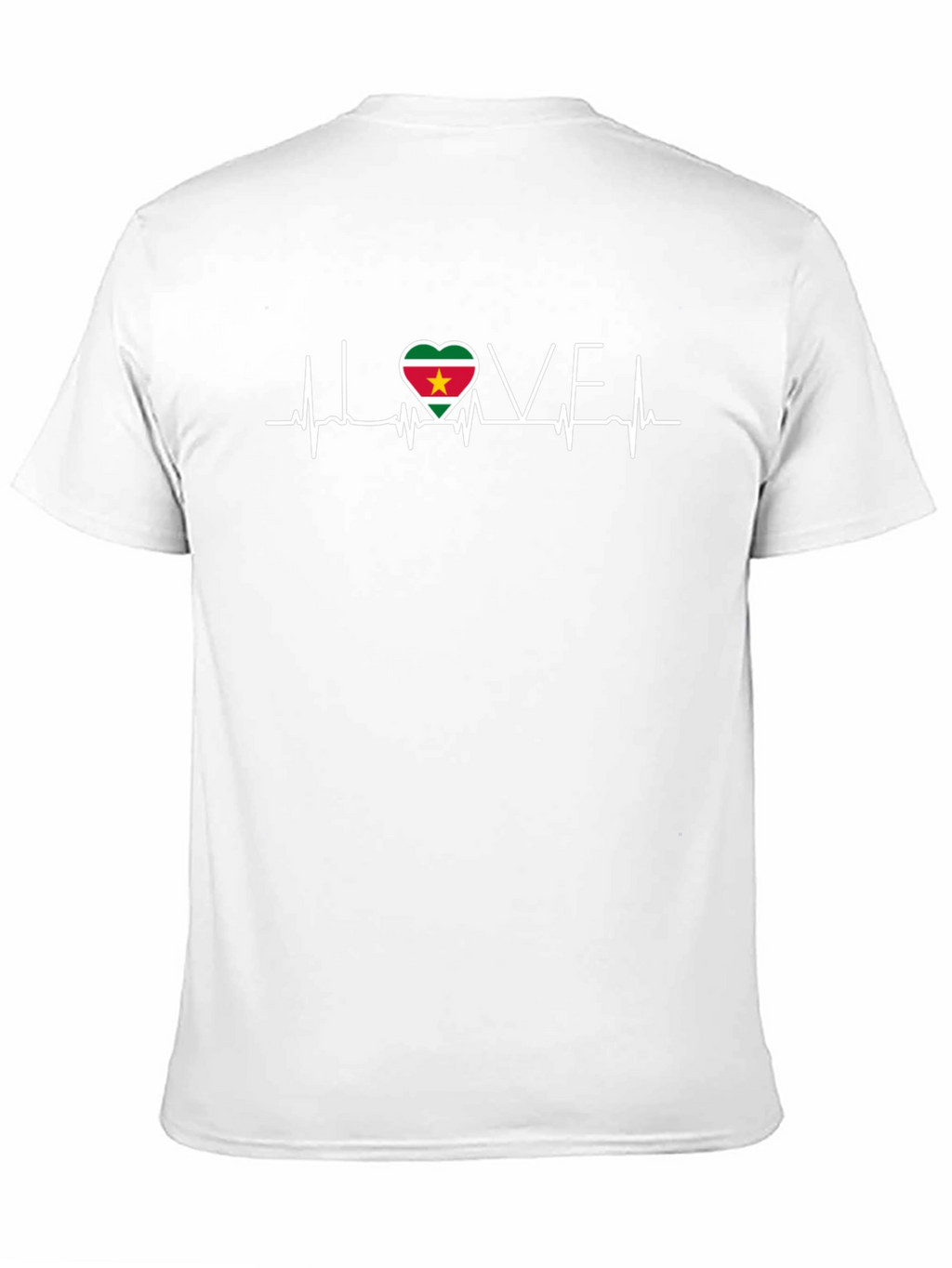 Suriname Flag Heartbeat Love Black T-Shirt