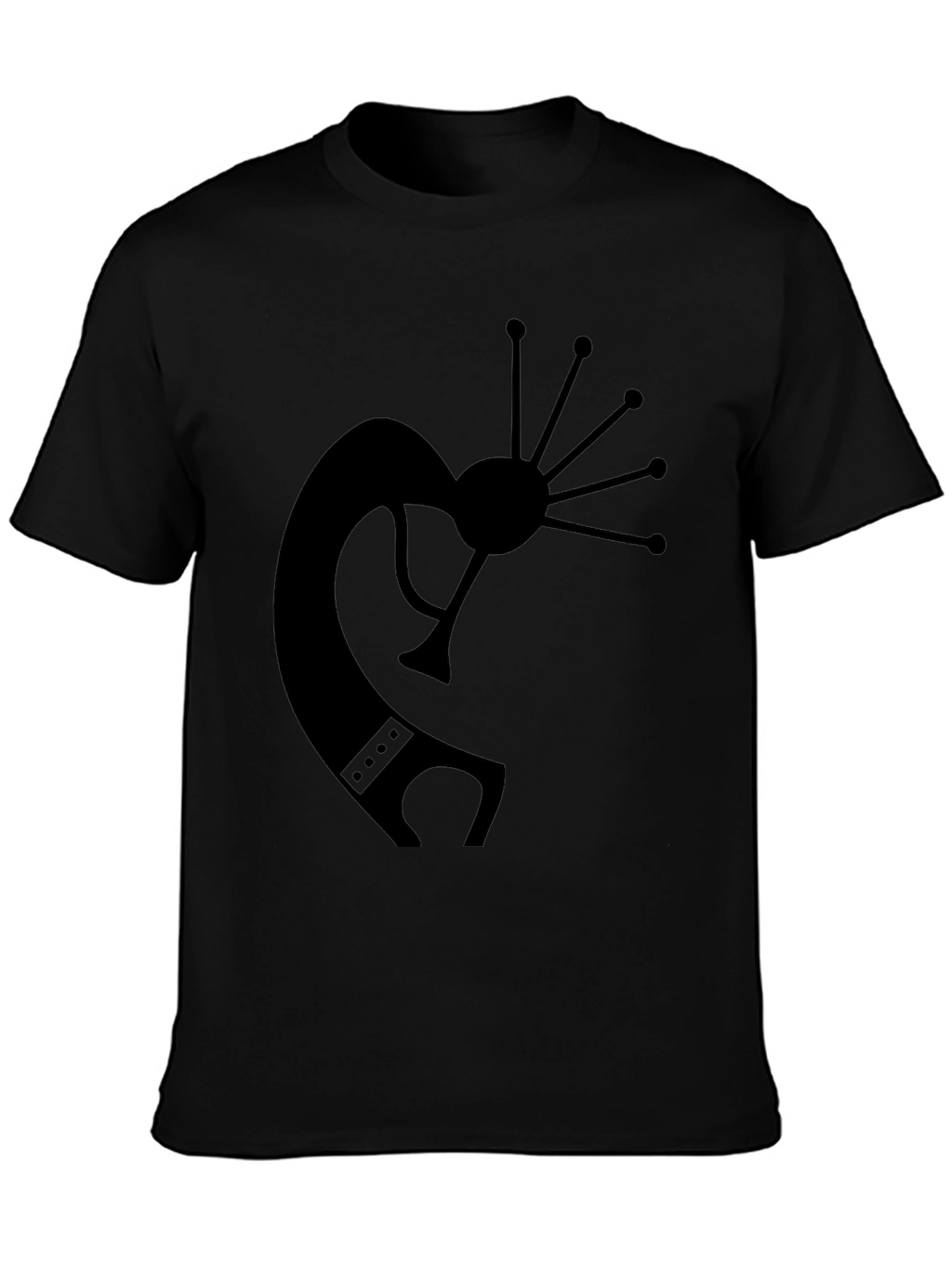 Kokopelli Graphic Tee - Black Cotton T-Shirt