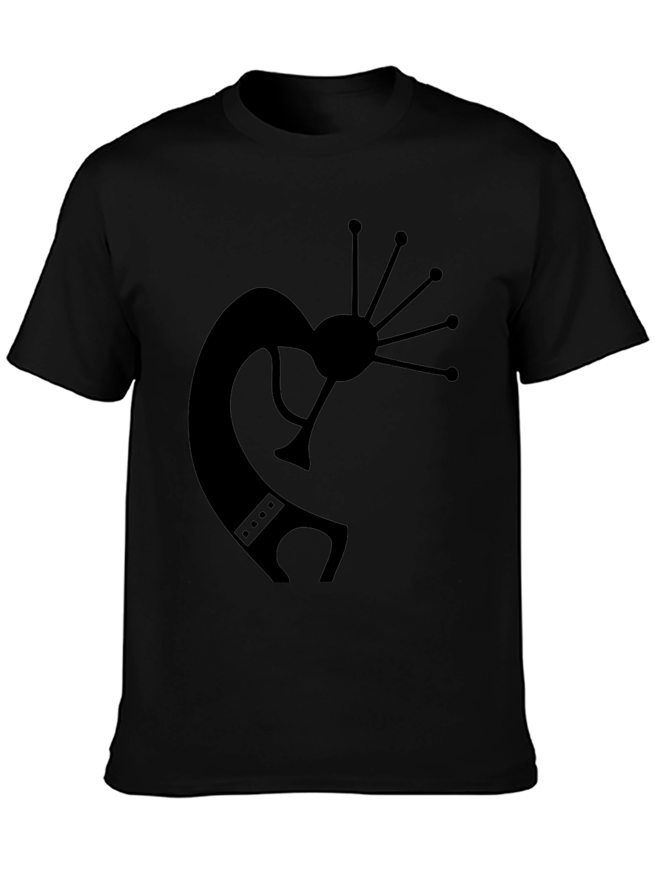 Kokopelli Graphic Tee - Black Cotton T-Shirt