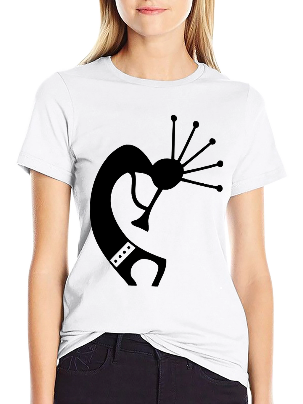 Kokopelli Graphic Tee - Black Cotton T-Shirt