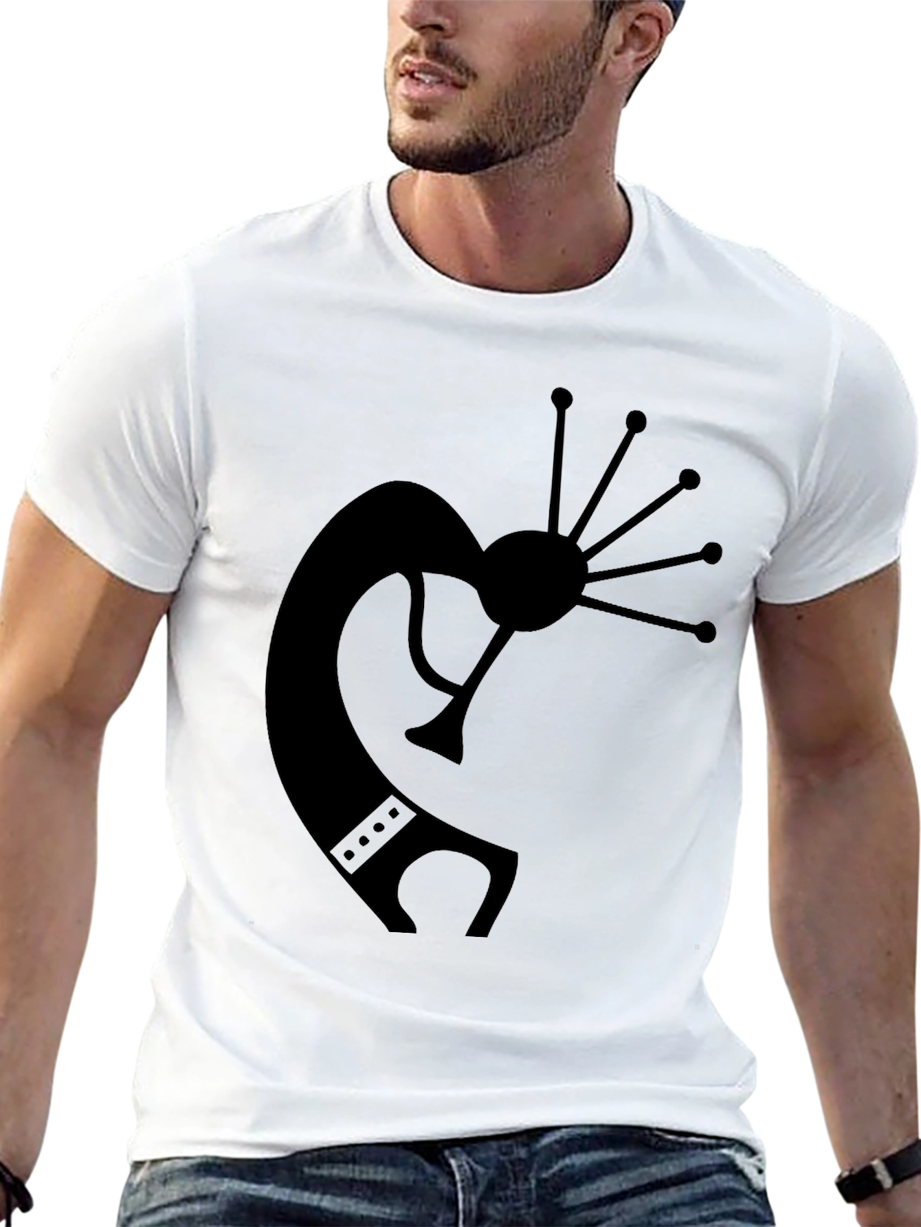 Kokopelli Graphic Tee - Black Cotton T-Shirt