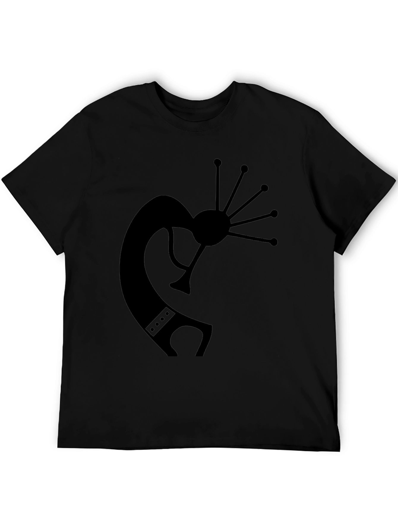Kokopelli Graphic Tee - Black Cotton T-Shirt