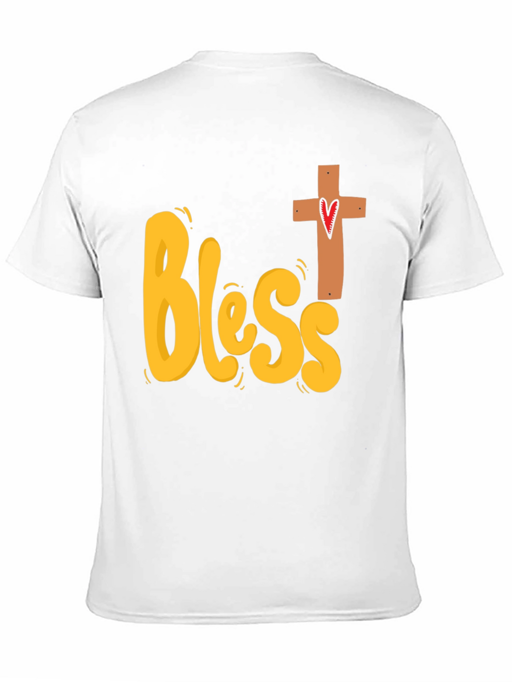 Bless Heart Cross Graphic Black T-Shirt