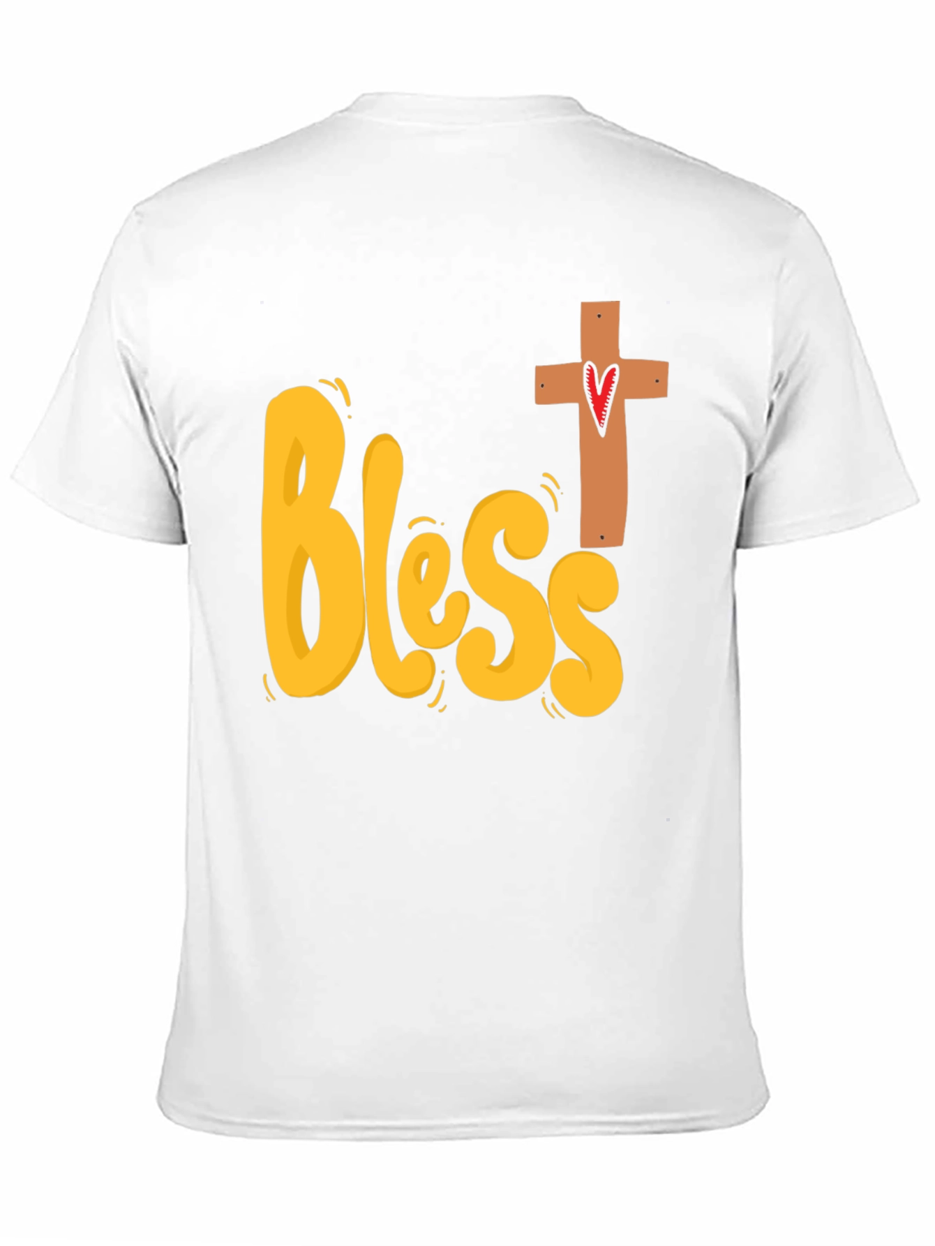 Bless Heart Cross Graphic Black T-Shirt