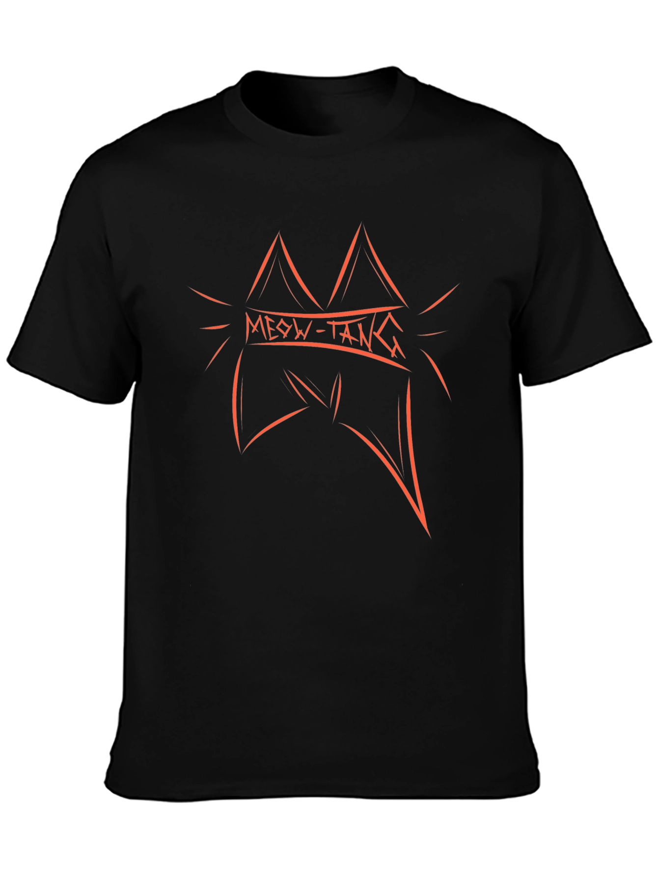 Meow-Tang Graphic Tee - Soft Black Cotton T-Shirt