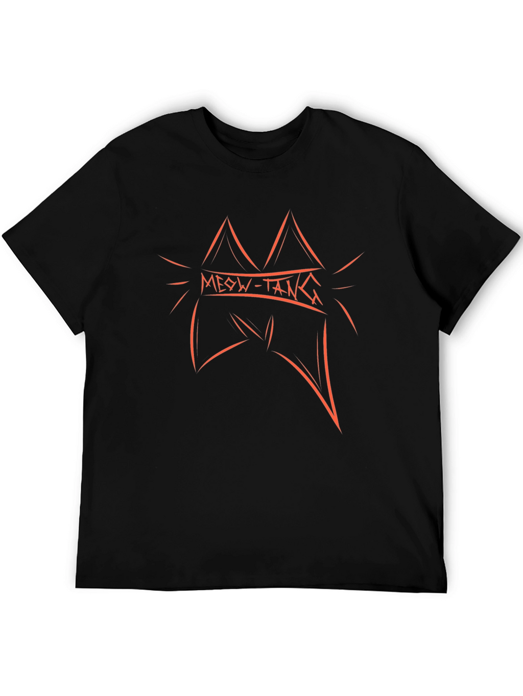 Meow-Tang Graphic Tee - Soft Black Cotton T-Shirt