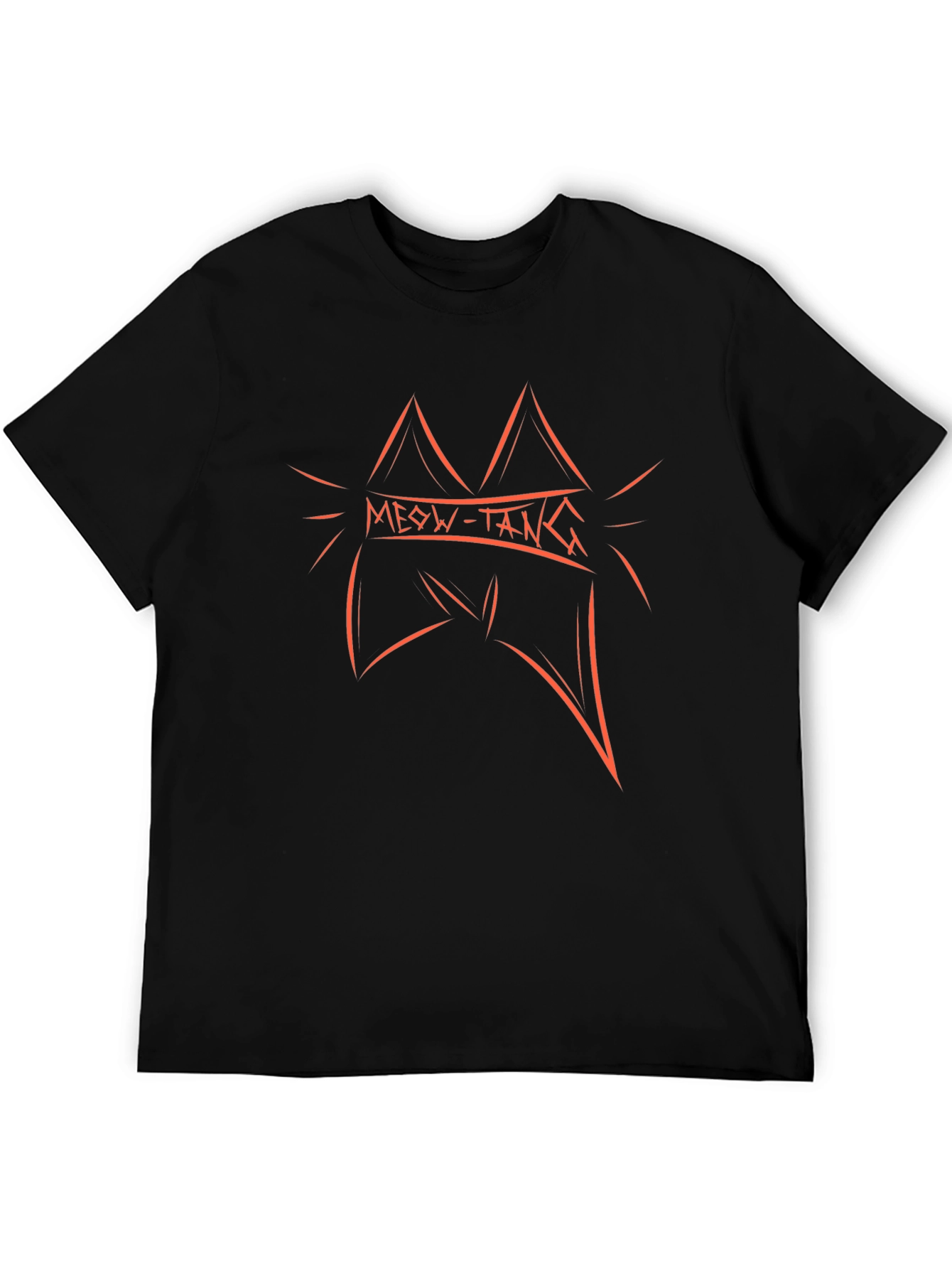 Meow-Tang Graphic Tee - Soft Black Cotton T-Shirt