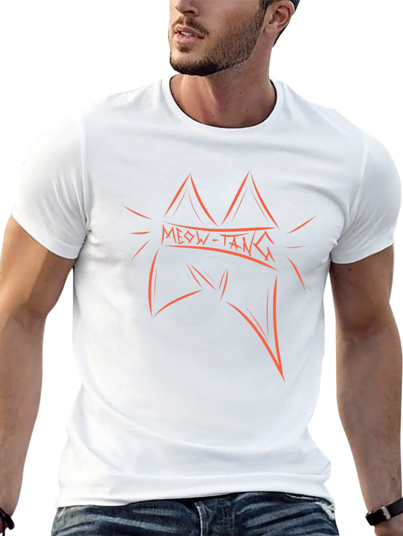 Meow-Tang Graphic Tee - Soft Black Cotton T-Shirt