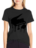 Piano Graphic Tee - Black Grand Piano Shirt
