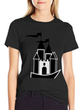 Castle Graphic Tee - Black Cotton Blend
