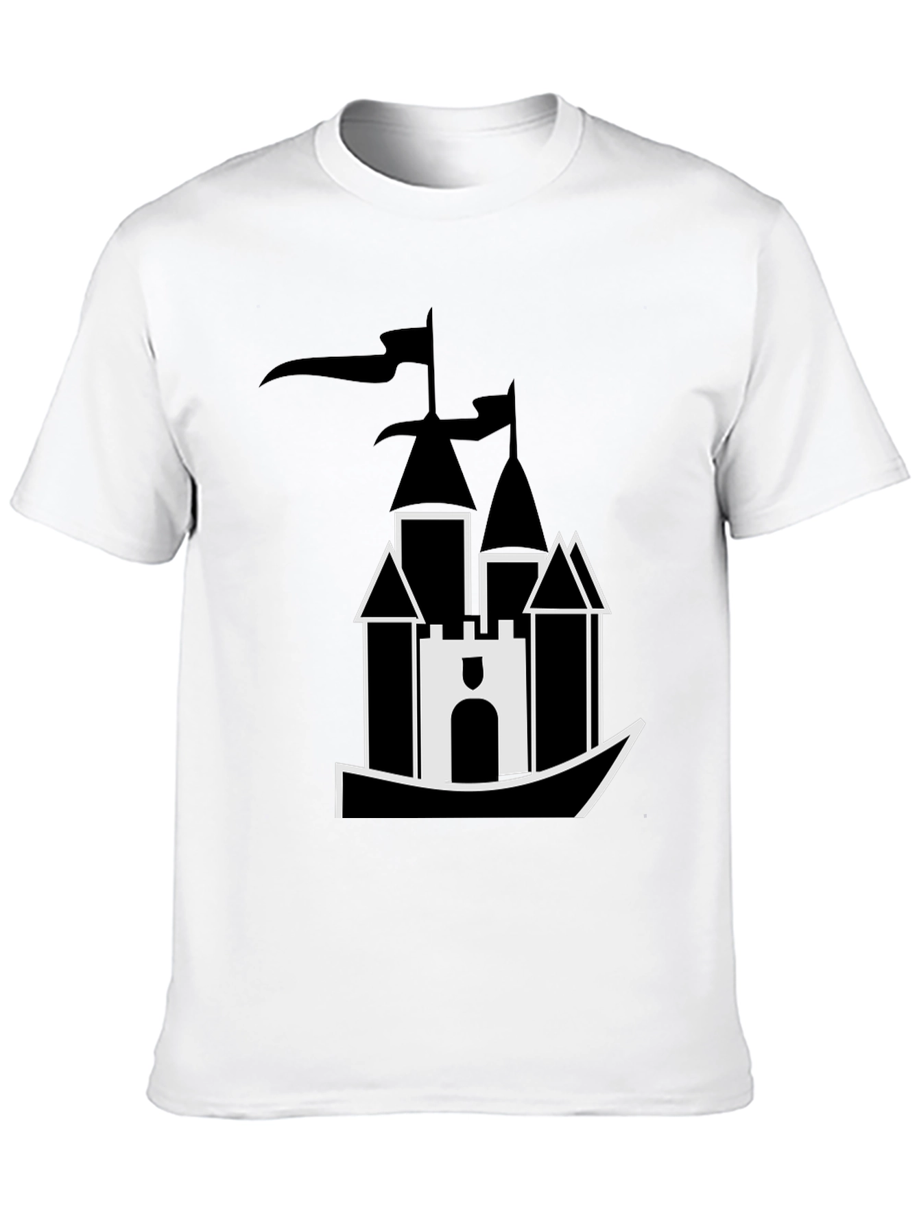 Castle Graphic Tee - Black Cotton Blend