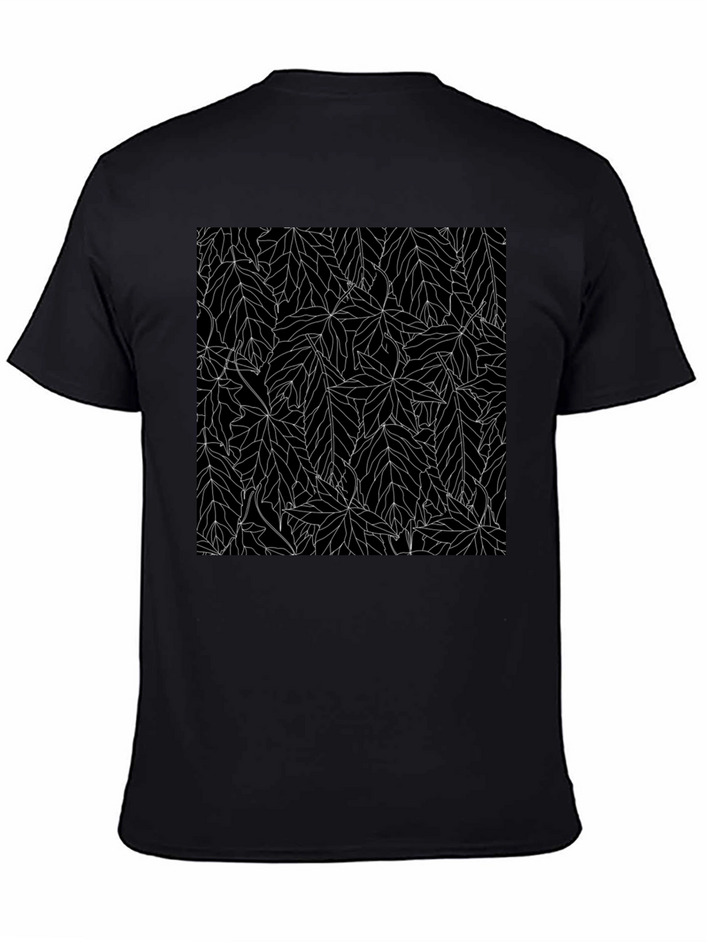Black Leaf Pattern Tee