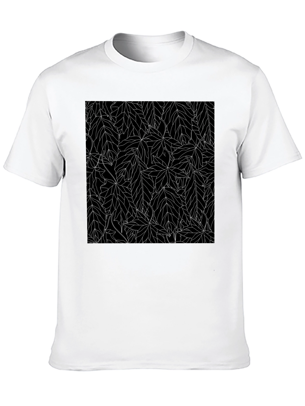 Black Leaf Pattern Tee