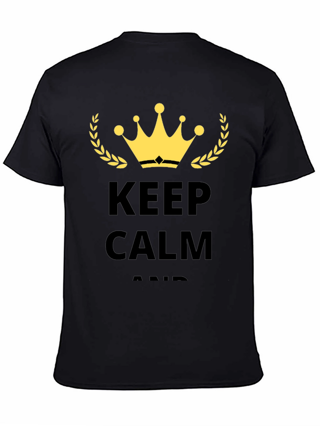 Keep Calm Graphic Print Black T-Shirt