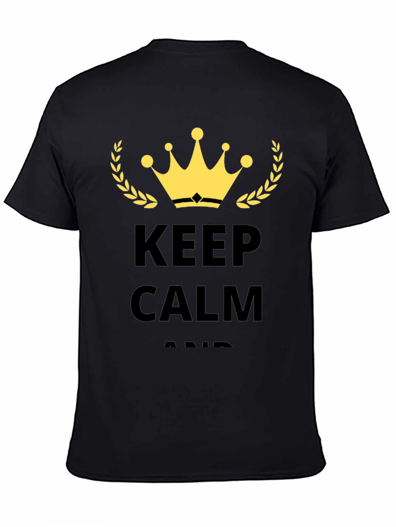 Keep Calm Graphic Print Black T-Shirt