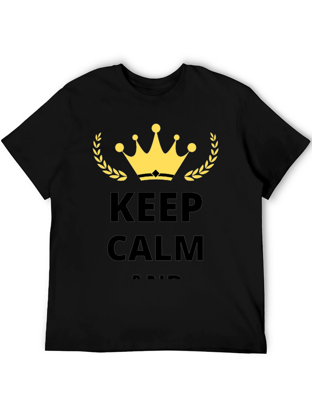 Keep Calm Graphic Print Black T-Shirt