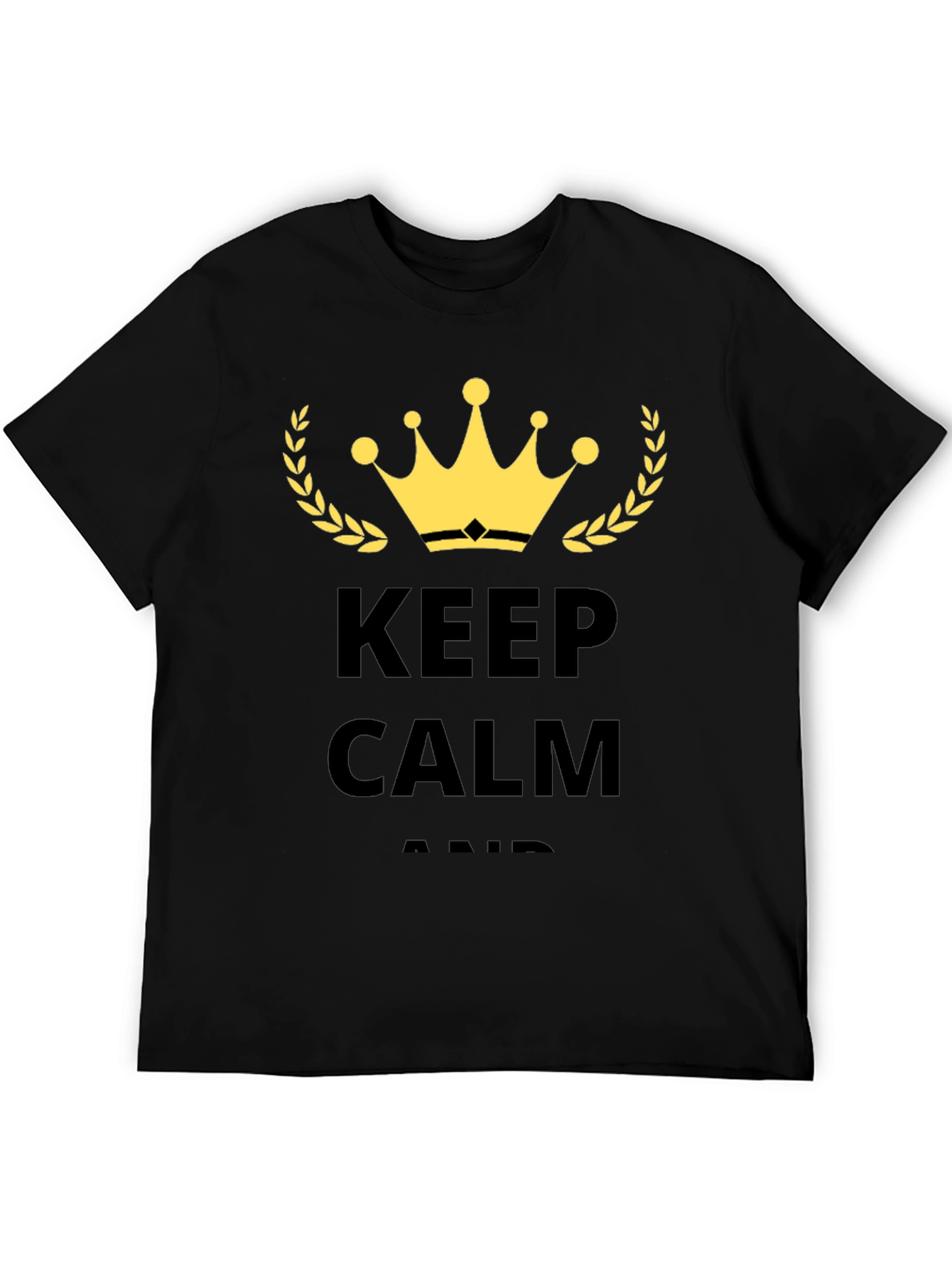 Keep Calm Graphic Print Black T-Shirt