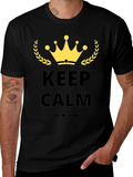 Keep Calm Graphic Print Black T-Shirt