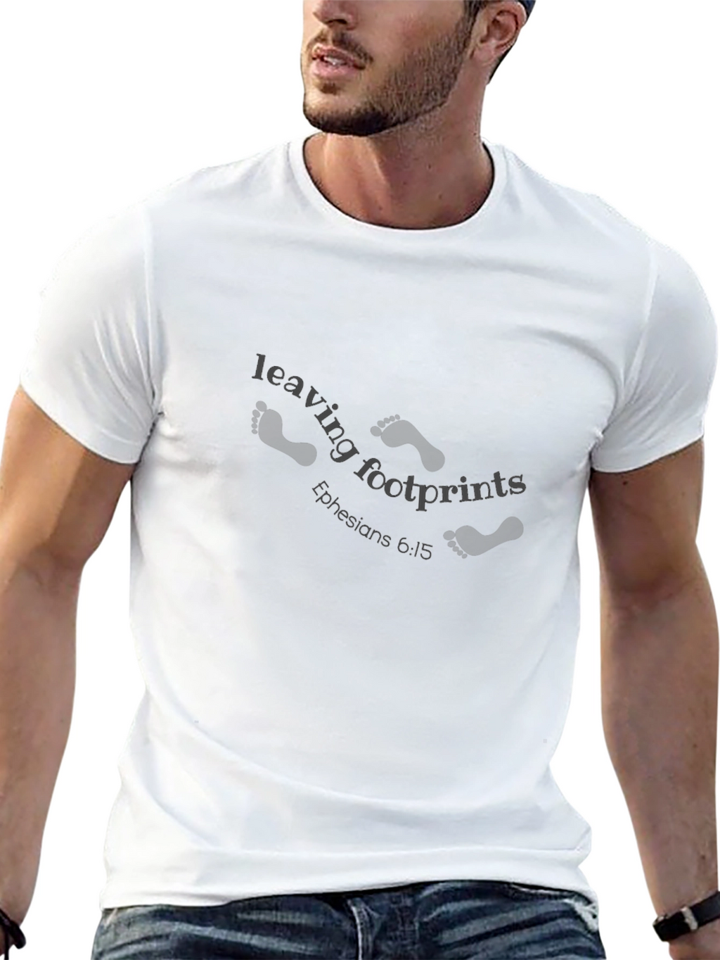 Leaving Footprints Christian Black T-Shirt