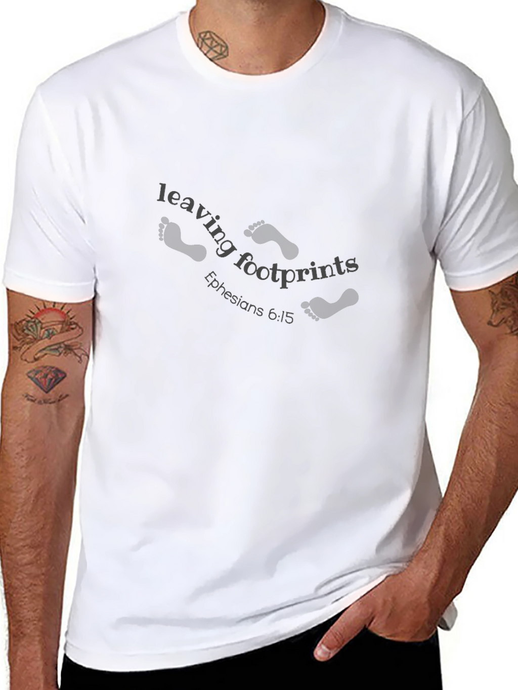 Leaving Footprints Christian Black T-Shirt
