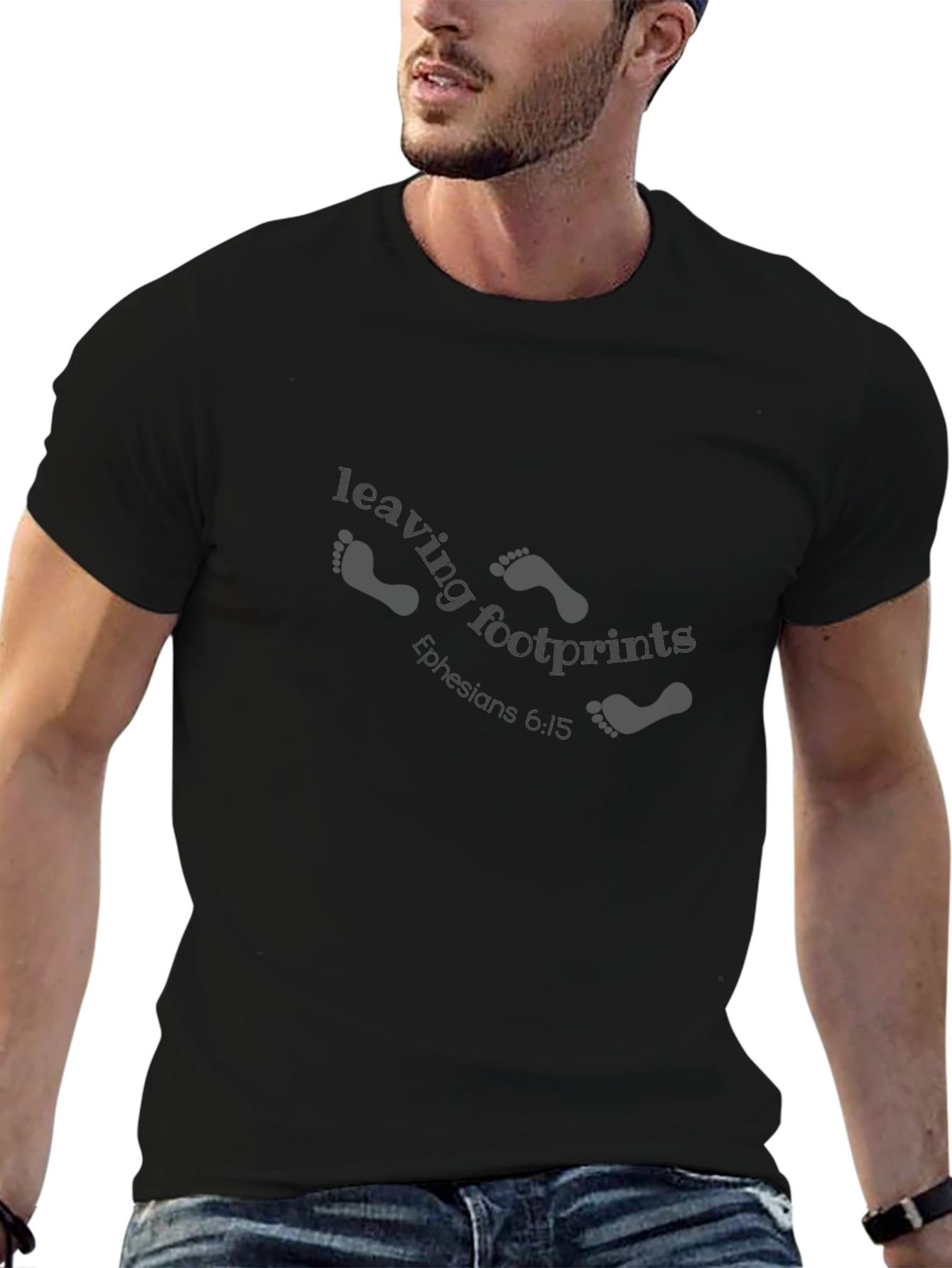 Leaving Footprints Christian Black T-Shirt