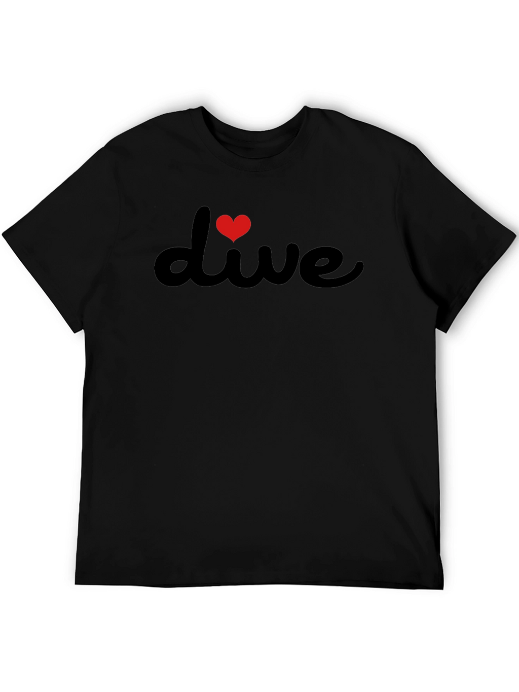 I Heart Dive Black Graphic Tee Shirt