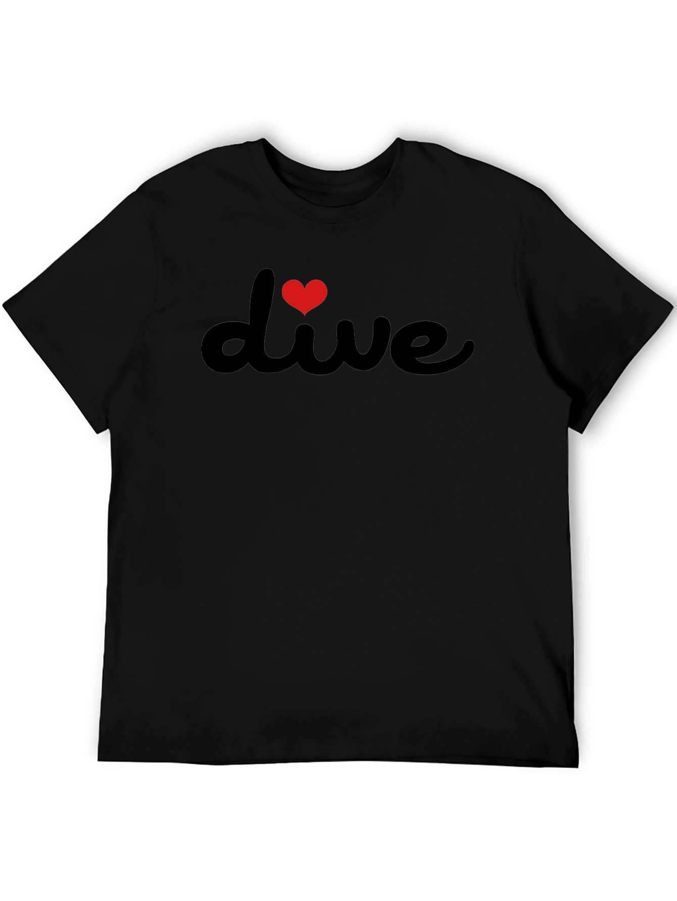 I Heart Dive Black Graphic Tee Shirt