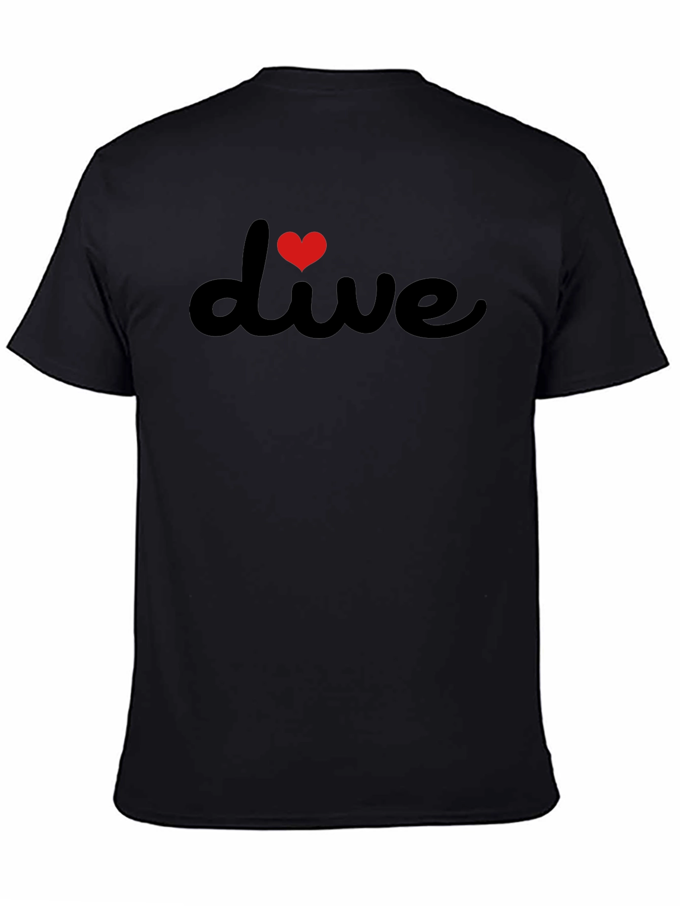 I Heart Dive Black Graphic Tee Shirt