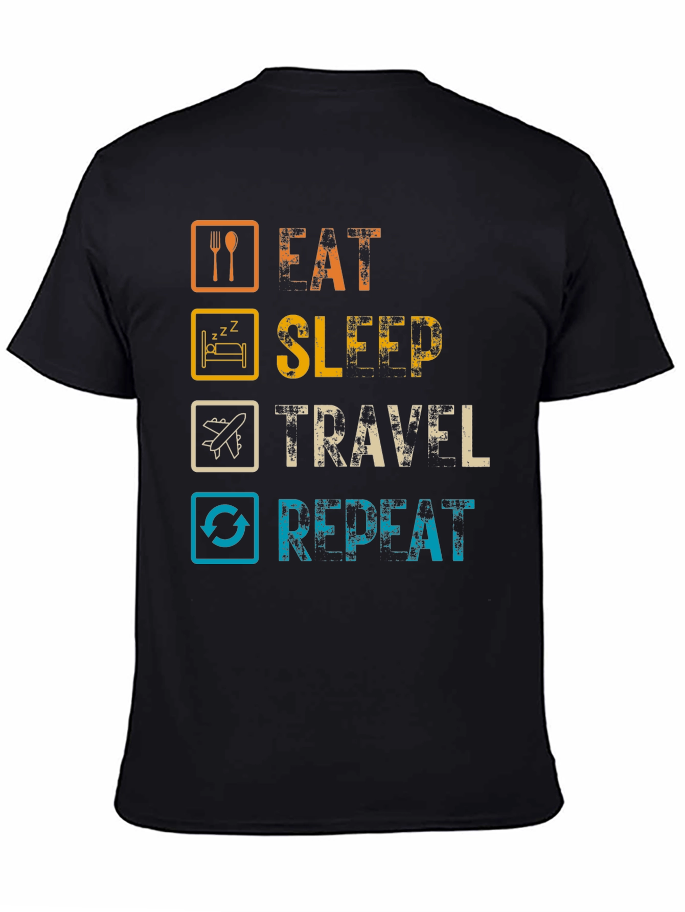 Eat Sleep Travel Repeat Graphic Tee