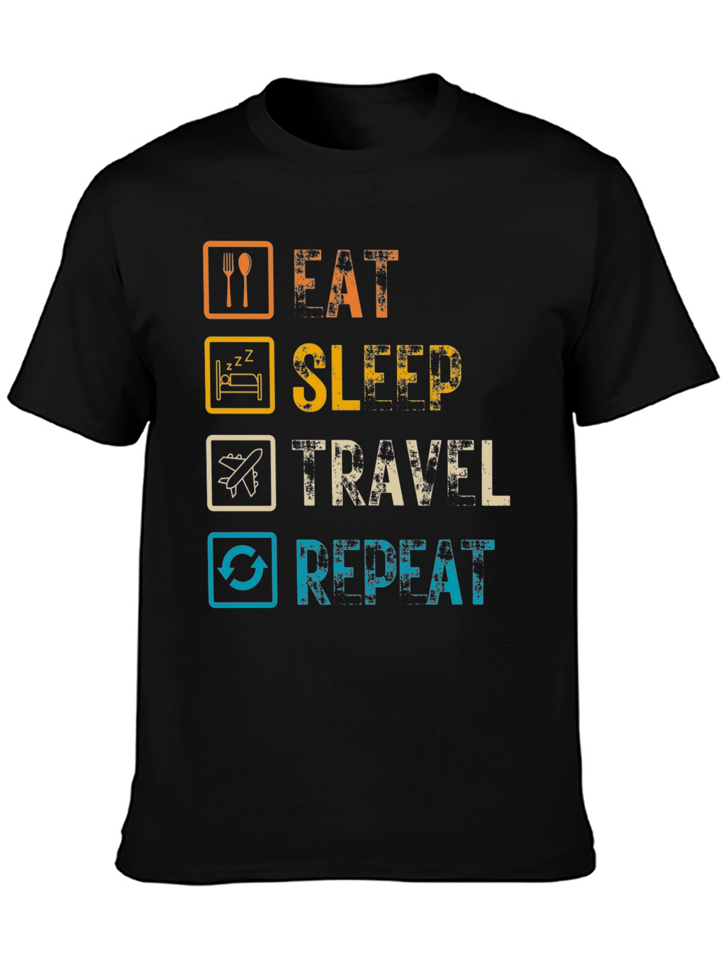 Eat Sleep Travel Repeat Graphic Tee