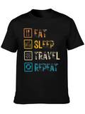 Eat Sleep Travel Repeat Graphic Tee