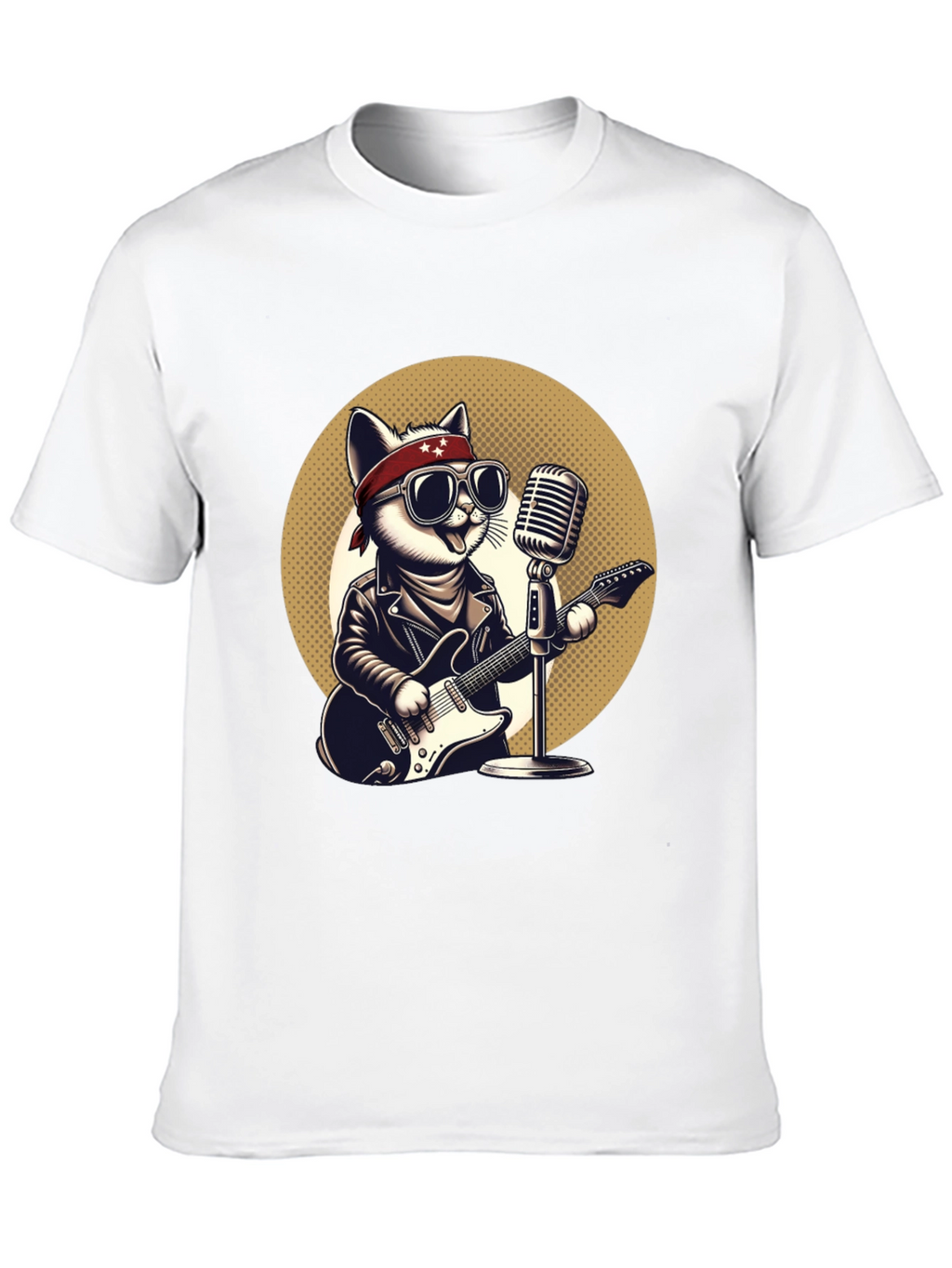 Rockstar Cat Graphic T-Shirt