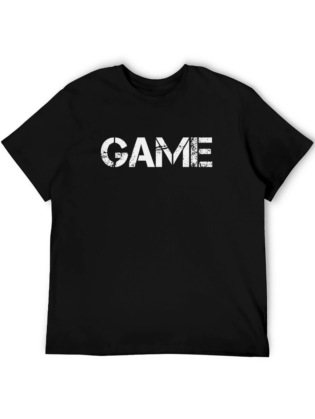 Game Graphic Print Crew Neck Black T-Shirt