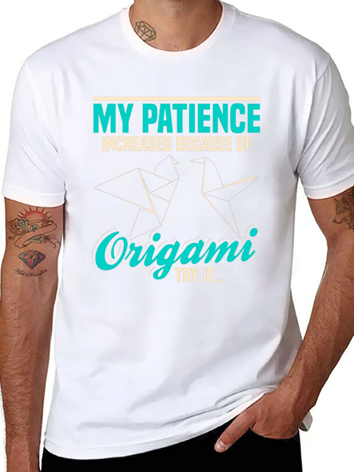 Origami Patience T-Shirt - Unique Graphic Tee