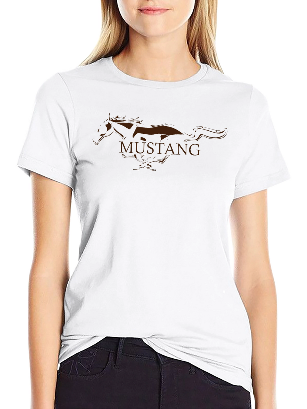 Mens Black Mustang Graphic Tee