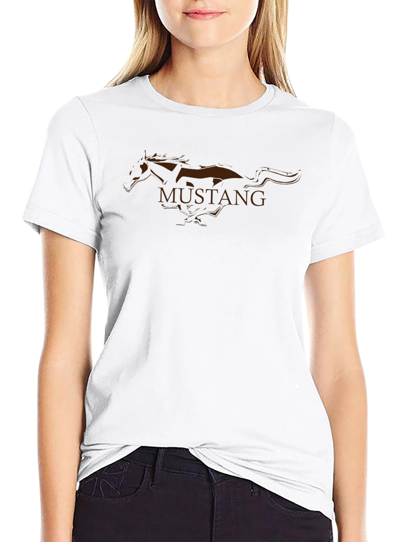 Mens Black Mustang Graphic Tee