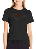 Mens Black Mustang Graphic Tee